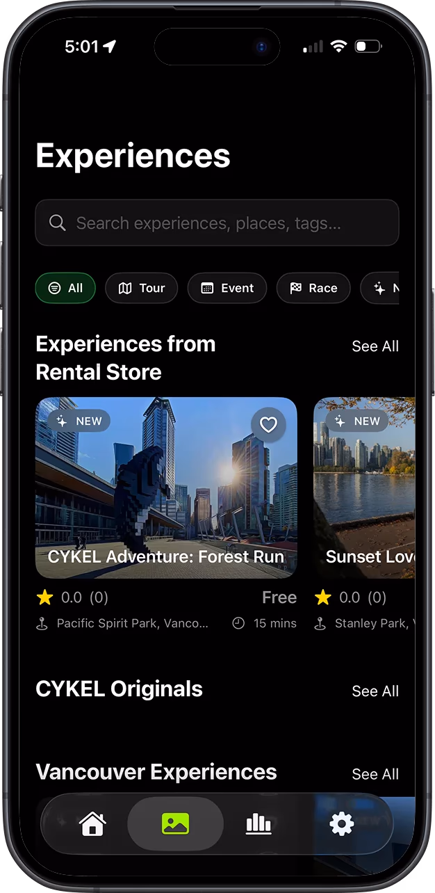 CYKEL rider app on mobile